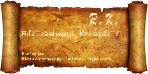 Rózsahegyi Kristóf névjegykártya
