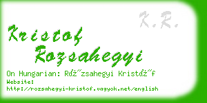 kristof rozsahegyi business card